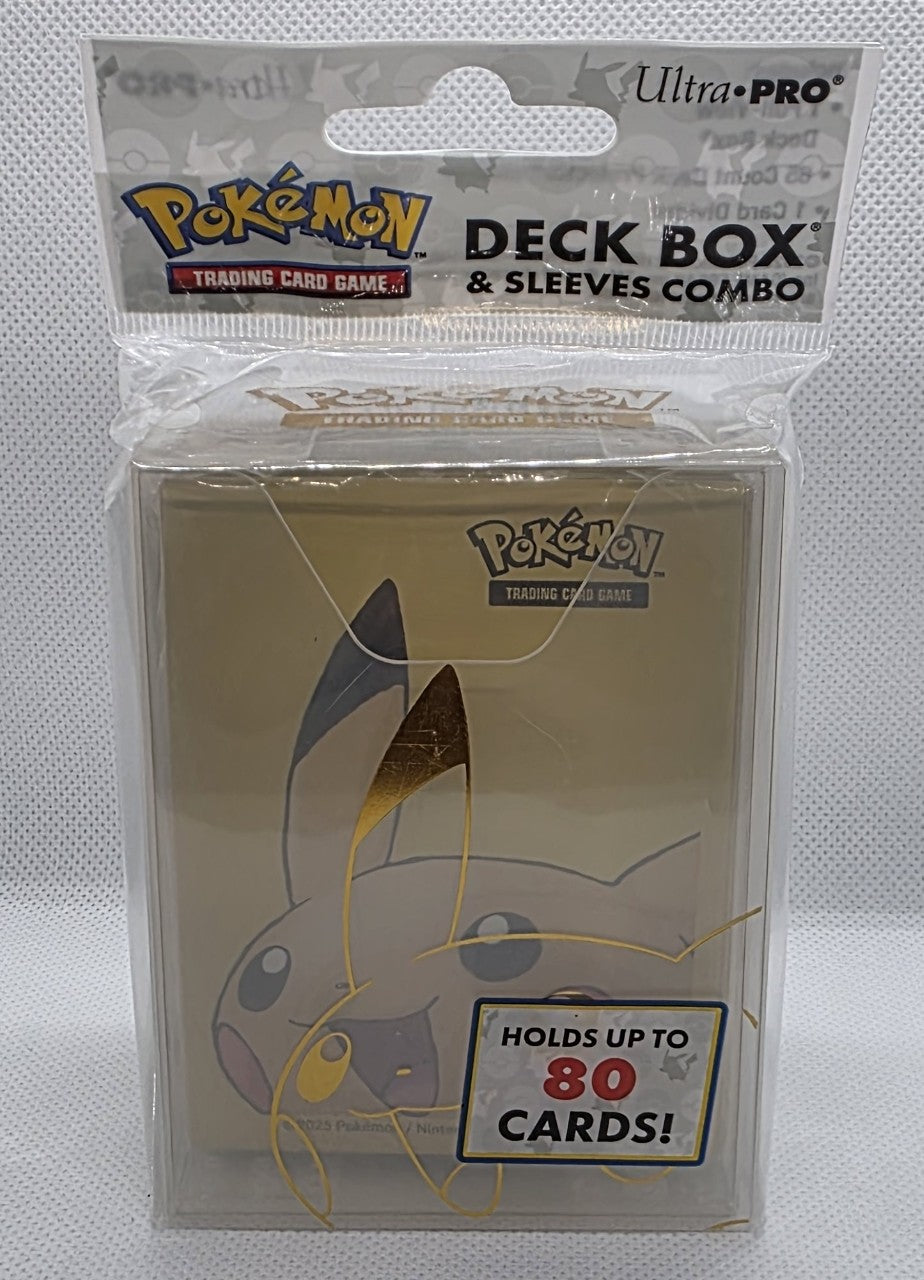 Pokémon Deck Box & Sleeves Combo (Pikachu) – Ultra PRO – Holds 80 Cards