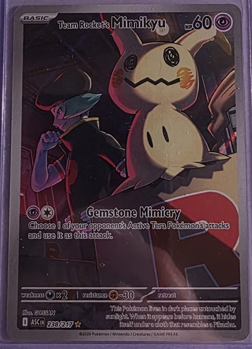Team Rocket’s Mimikyu 238/217 Illustration Rare – Ascended Heroes Pokémon Card