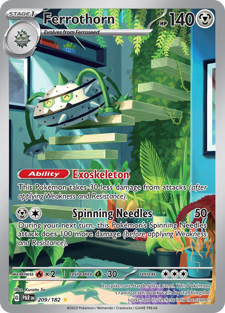 Ferrothorn 209/182 Illustration Rare – Pokémon Paradox Rift – Near Mint
