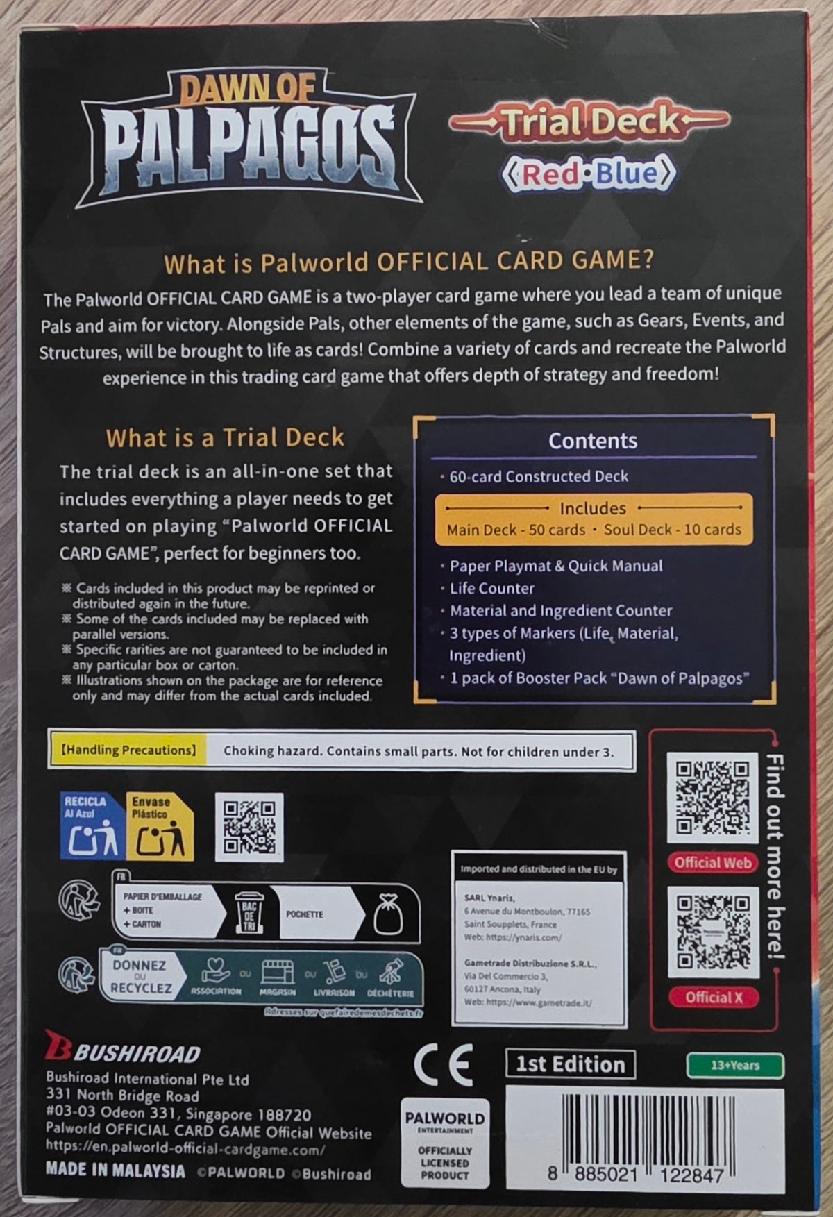 Palworld Official Card Game – Dawn of Palpagos Red/Blue Trial Deck – English