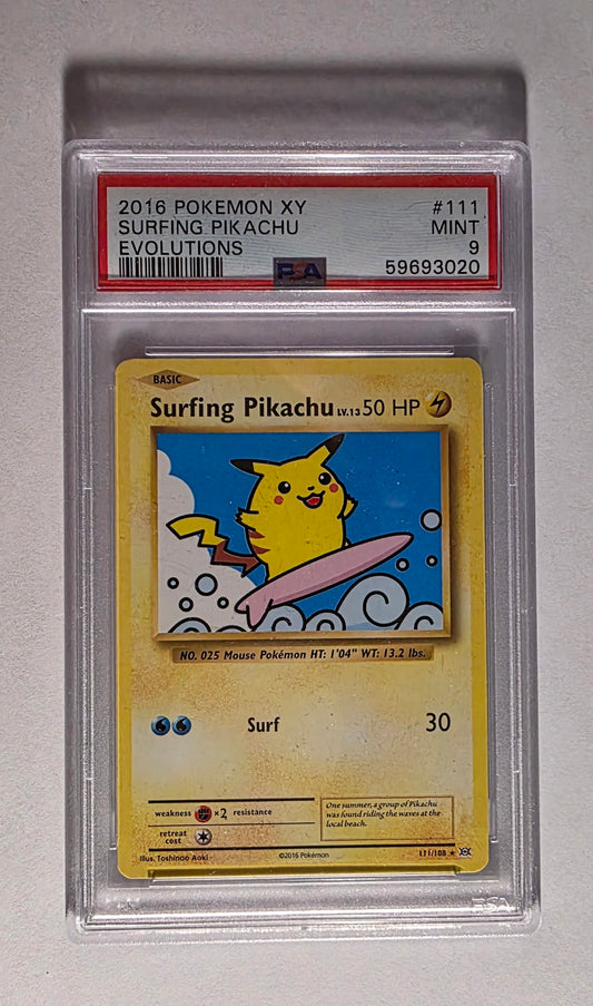 Surfing Pikachu 111/108 XY Evolutions PSA 9 Mint – 2016 Pokémon Card
