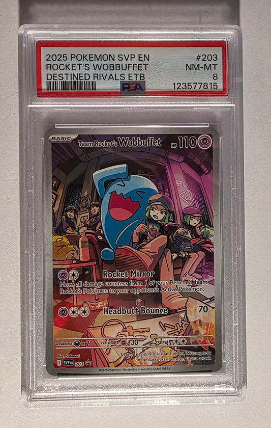 Team Rocket’s Wobbuffet PSA 8 NM-MT Promo 203 – Scarlet & Violet Promo