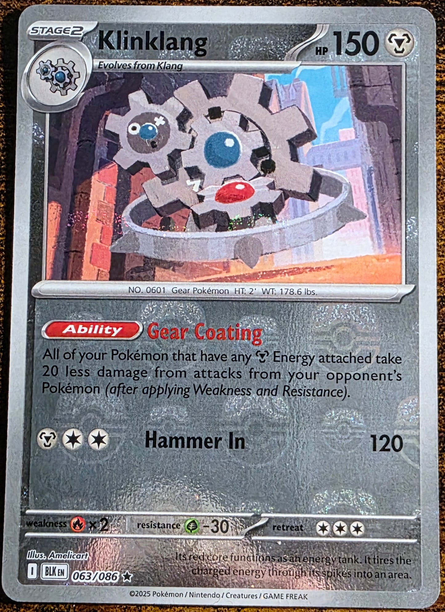Klinklang 063/086 – Pokémon TCG Black Bolt – Master Ball Reverse Holo