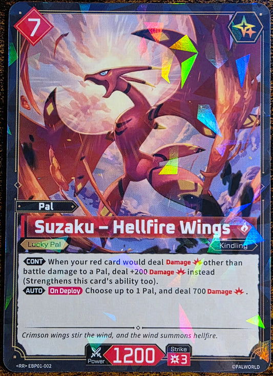 Palworld TCG Suzaku – Hellfire Wings EBP01-002 RR | Dawn of Palpagos