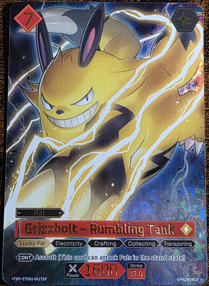 Palworld TCG Grizzbolt – Rumbling Tank ETD01-001TSP TSP | Dawn of Palpagos Red/Blue | Near Mint