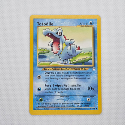 Totodile 81/111 Neo Genesis Unlimited Pokemon 2000 WOTC Vintage