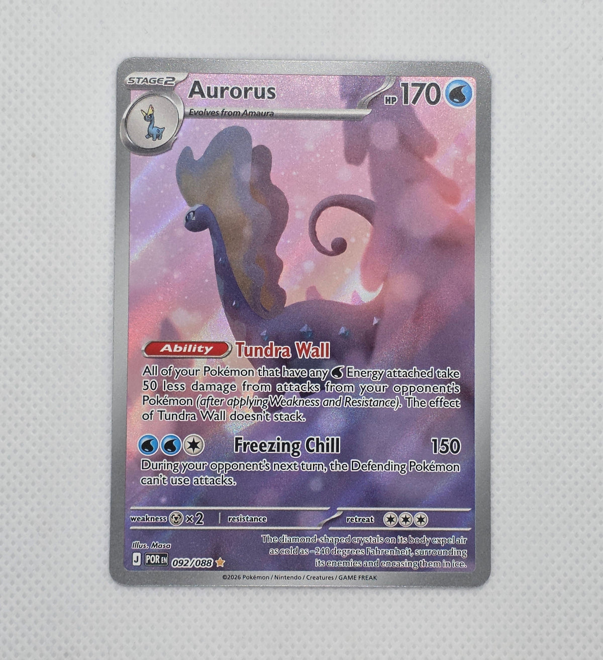 Aurorus 092/088 Illustration Rare Pokemon Perfect Order POR Holo NM