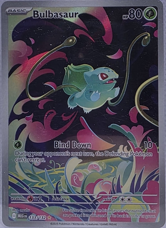 Bulbasaur 133/132 Illustration Rare – Mega Evolution Pokémon Card – English Holo