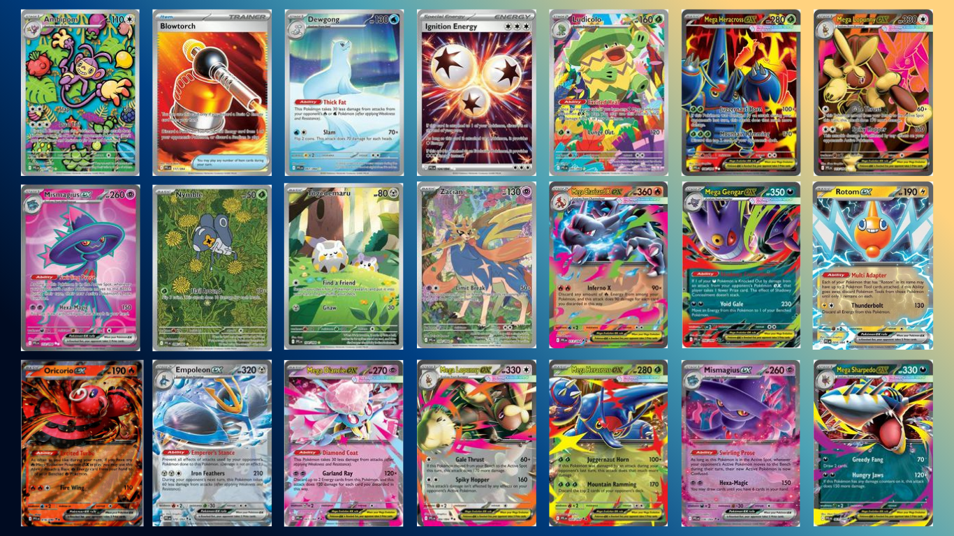 Phantasmal Flames Pokémon Card Lot – 21 Hits (Mega EX, IR & Trainer)
