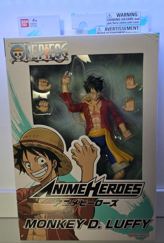 One Piece Monkey D. Luffy Action Figure – Anime Heroes – Bandai Namco – Multiple Accessories