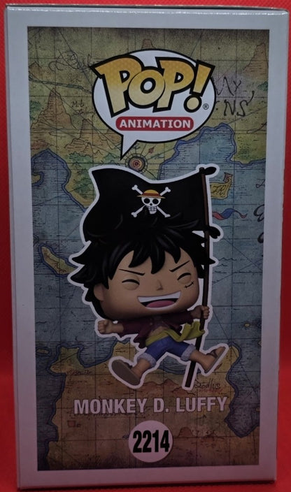 One Piece Monkey D. Luffy with Flag Funko Pop! Vinyl Figure #2214 – Entertainment Earth Exclusive