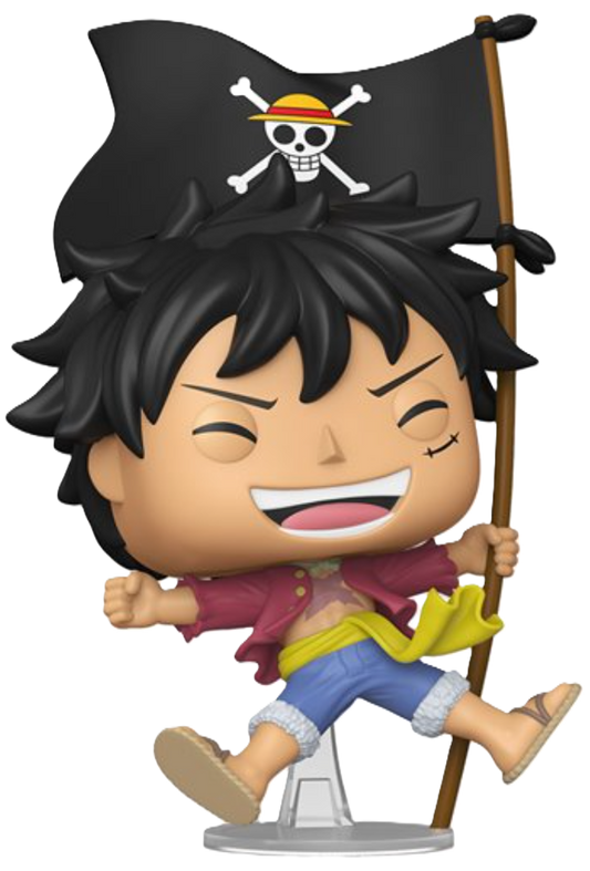 One Piece Monkey D. Luffy with Flag Funko Pop! Vinyl Figure #2214 – Entertainment Earth Exclusive