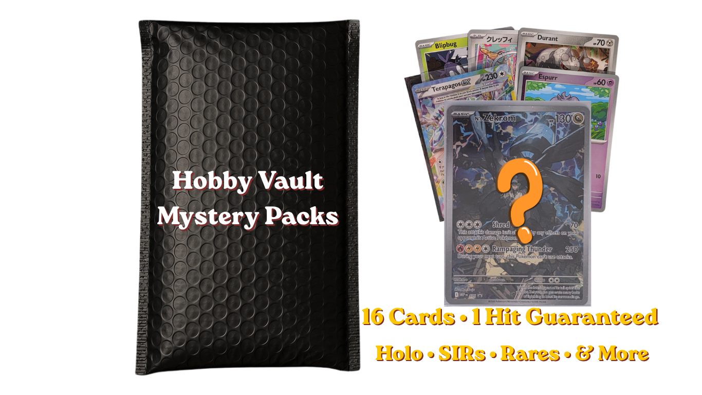 Pokémon Mystery Pack • 16 Cards • 1 Guaranteed Hit • Holos, SIRs & Rares