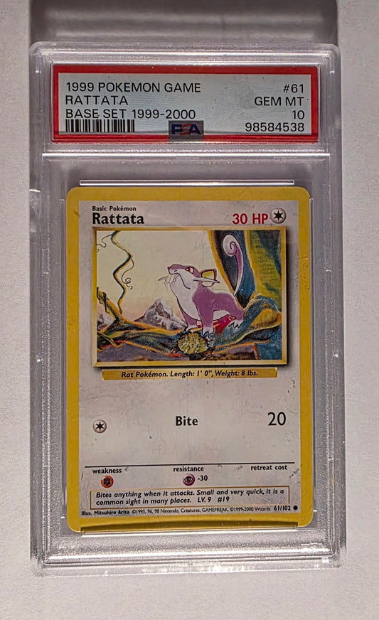 Rattata 61/102 Base Set PSA 10 Gem Mint – 1999 Pokémon Card