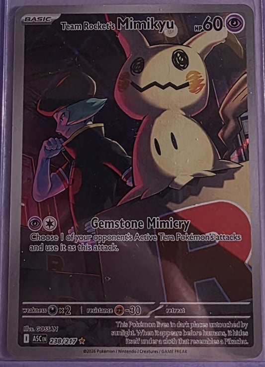 Team Rocket’s Mimikyu 238/217 Illustration Rare – Ascended Heroes Pokémon Card