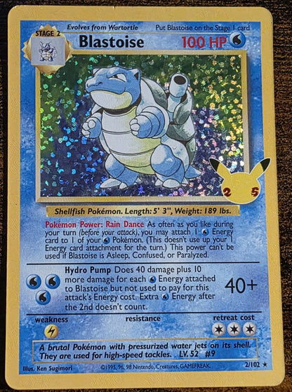 Blastoise 2/102 Holo Rare Pokémon Celebrations Classic Collection 25th Anniversary