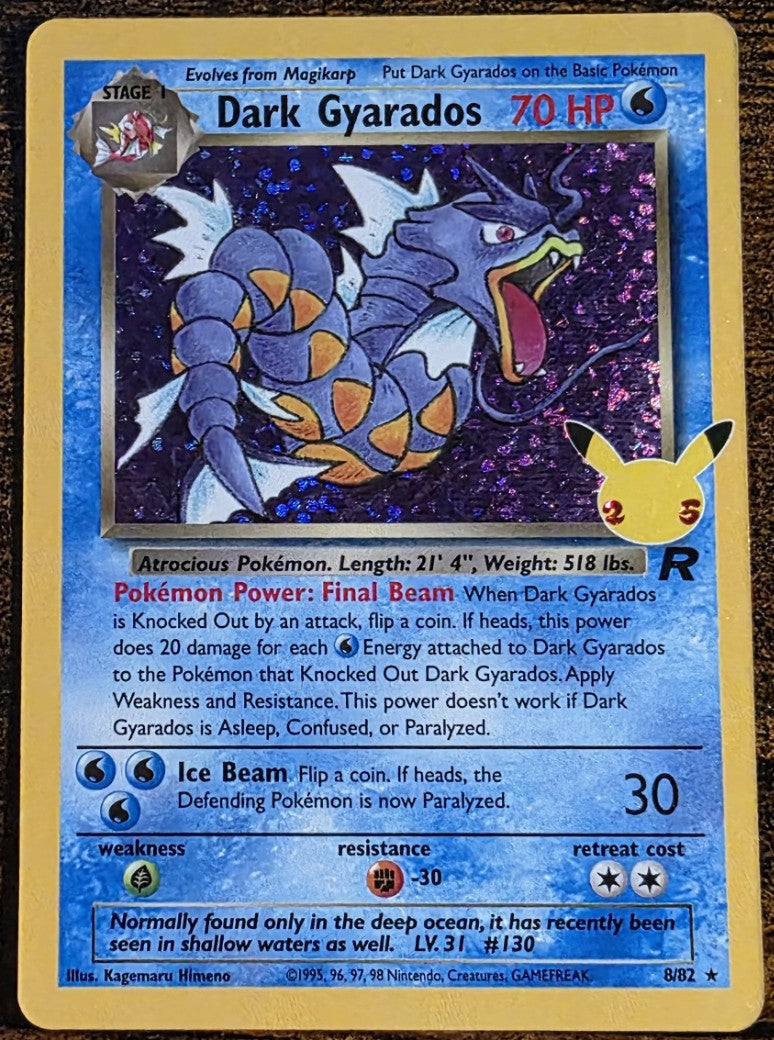 Dark Gyarados 8/82 Holo Rare Pokémon Celebrations Classic Collection 25th Anniversary
