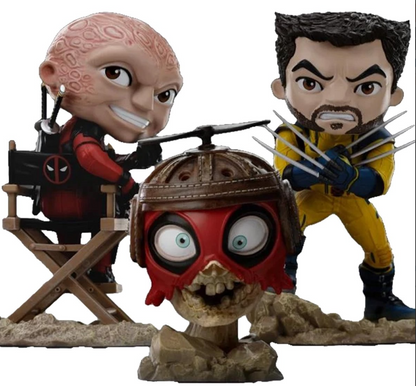 Deadpool & Wolverine with Headpool (Unmasked) MiniCo Vinyl Figure Set