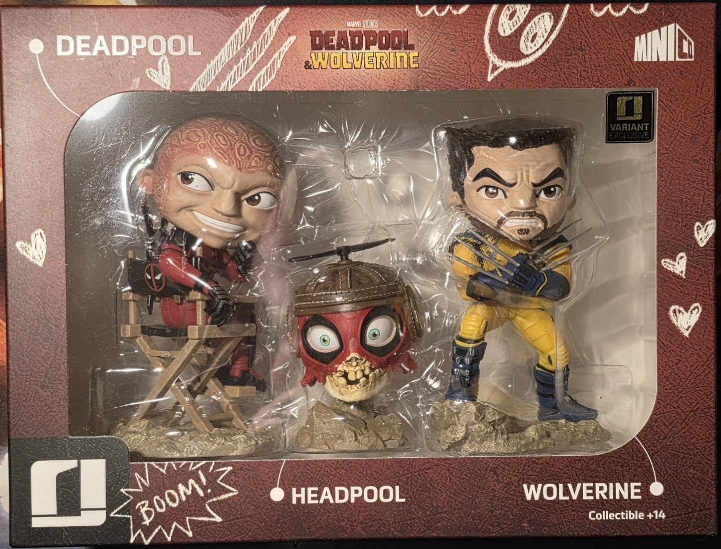 Deadpool & Wolverine with Headpool (Unmasked) MiniCo Vinyl Figure Set