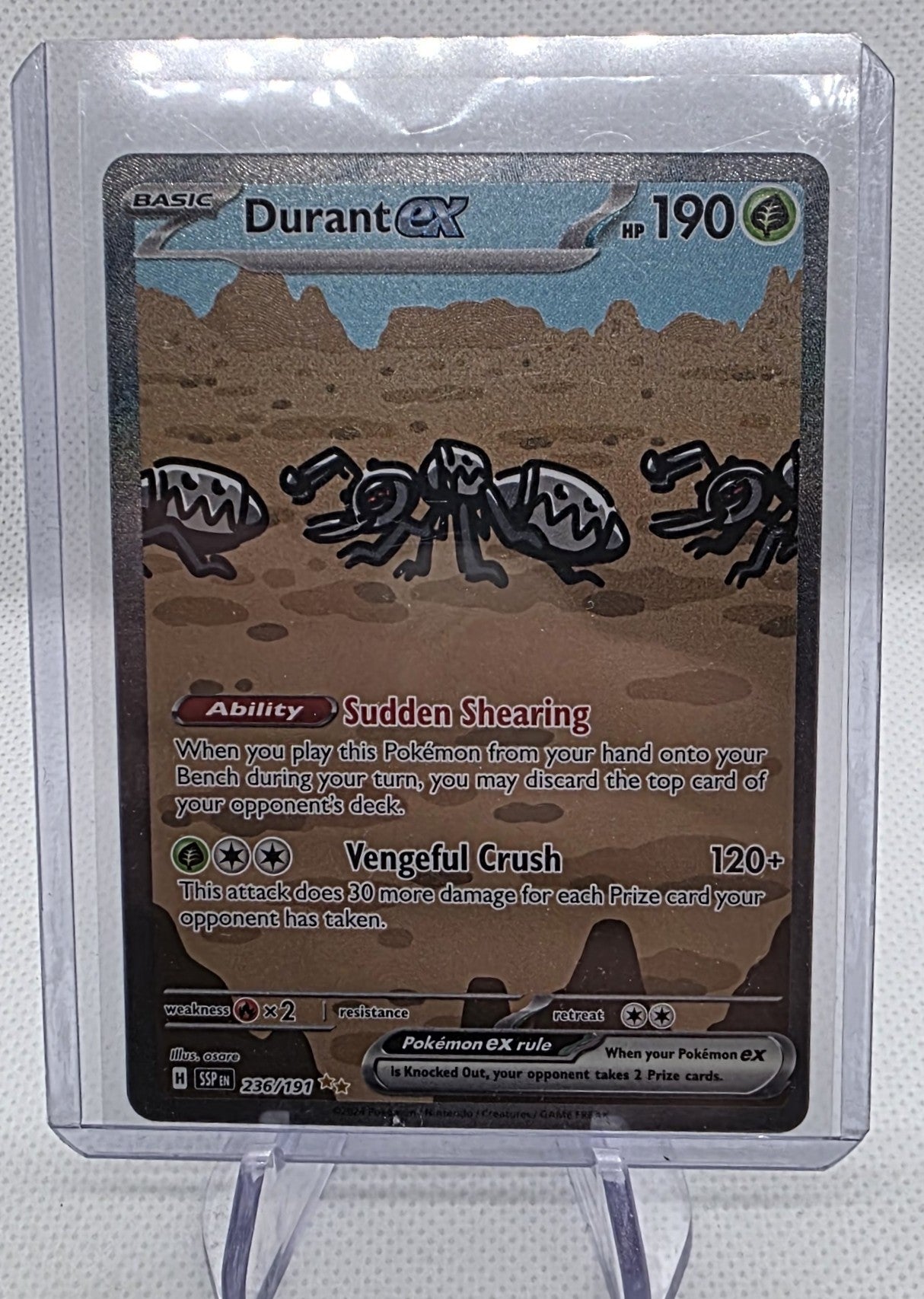 Durant ex 236/191 Full Art Pokémon card.