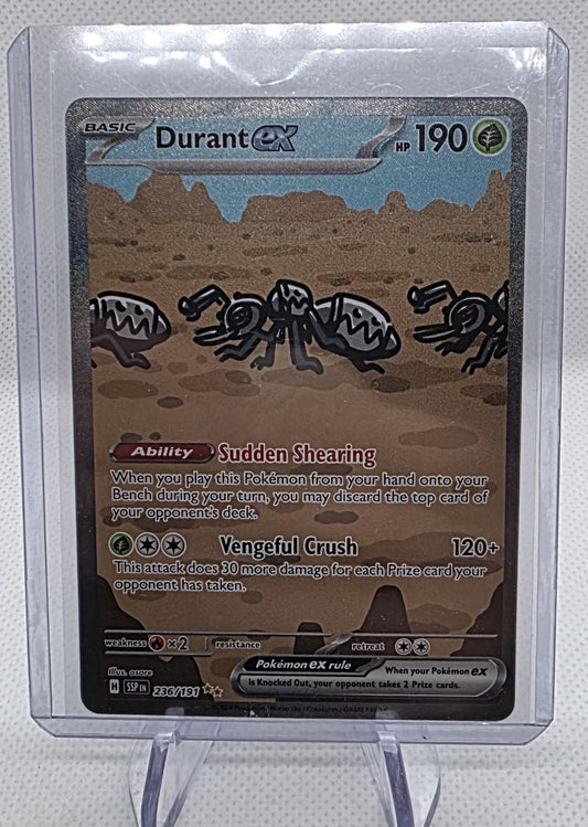 Durant ex 236/191 Full Art Pokémon card.