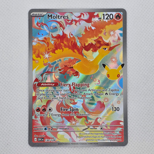 Moltres 130/128 – Illustration Rare | 30th Celebration | Pokémon TCG