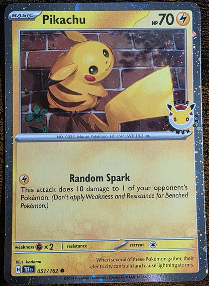 Pikachu 051/162 – Pokémon TCG Scarlet & Violet: Temporal Forces – Pokémon Day Celebrations
