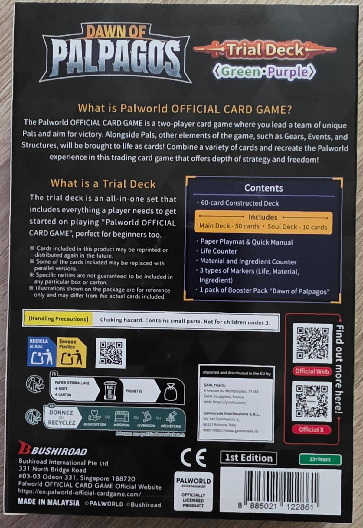 Palworld Official Card Game – Dawn of Palpagos Green/Purple Trial Deck – English