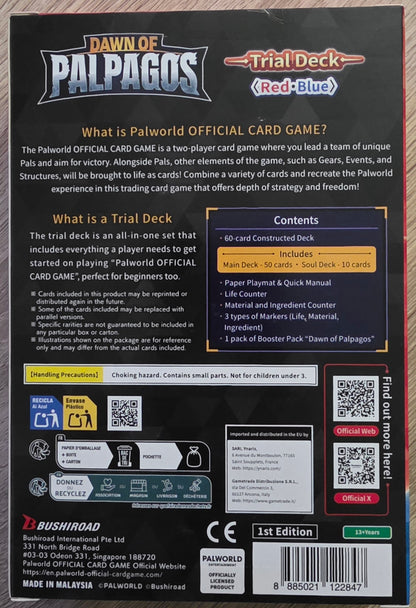 Palworld Official Card Game – Dawn of Palpagos Red/Blue Trial Deck – English