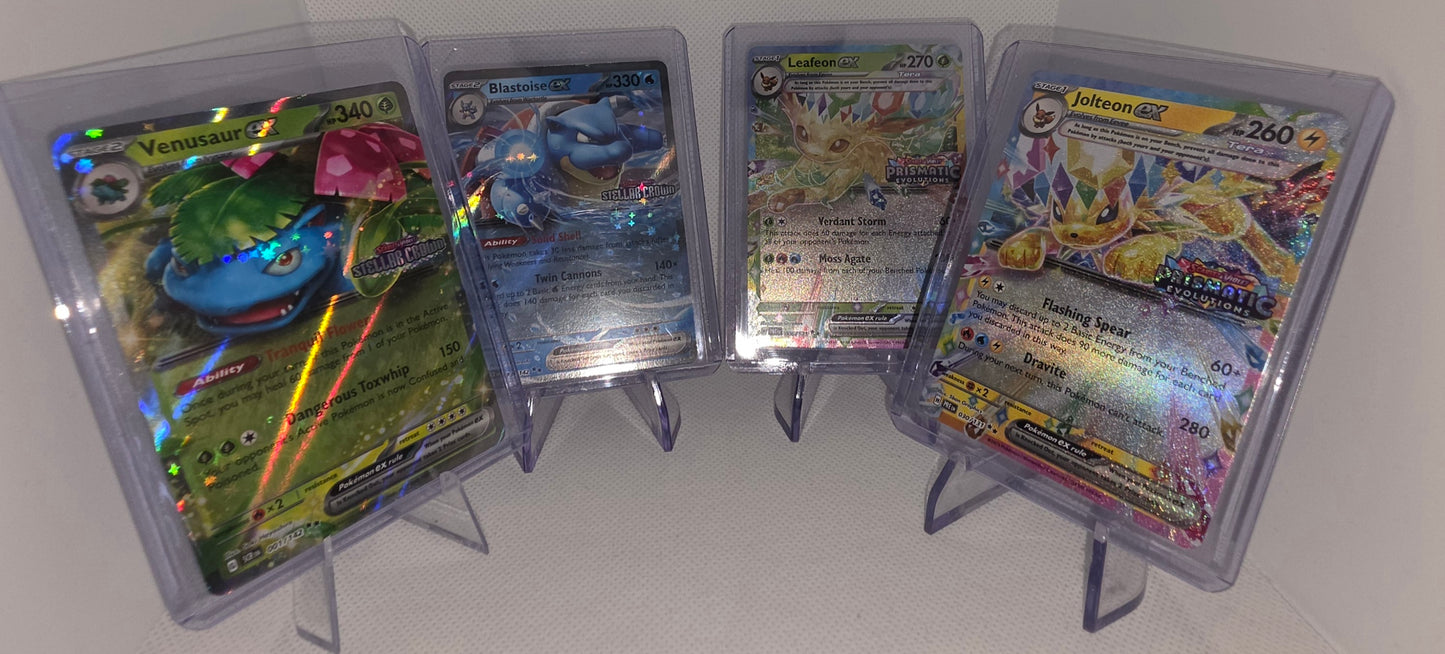 Stamped Pokémon ex Card Lot – Blastoise ex, Venusaur ex, Leafeon ex & Jolteon ex