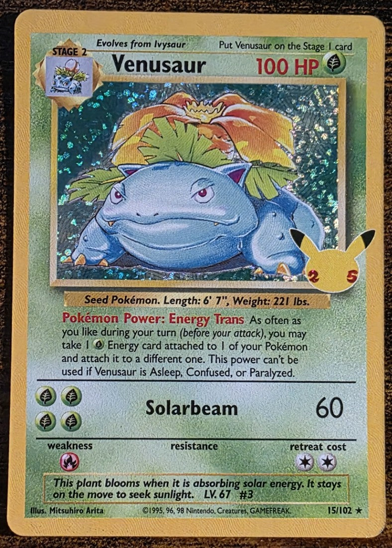 Venusaur 15/102 Holo Rare Pokémon Celebrations Classic Collection 25th Anniversary